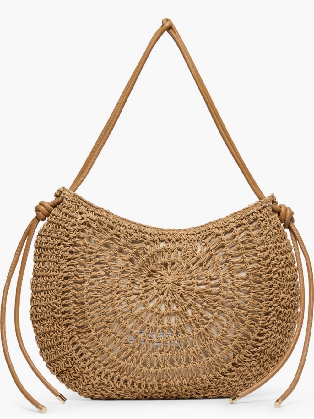 Dolce Vita Tan Woven Straw Shoulder Bag